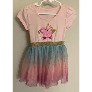 Princess Peppa Pig Little Girl Toddler Dress Outfit, Size 4T